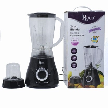 Un blender et son moulin, avec sa boîte.