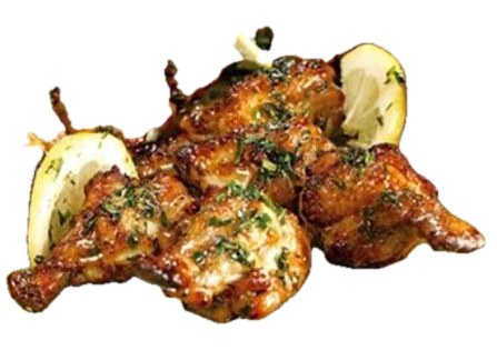 Du poulet braisé aux herbes, avec du citron.